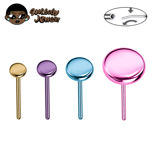 10pcs ASTM F136 Titanium Push Pin Lobe Piercing Push-in Lip Labret Ring Top Threadless Replacement Cartilage Helix Earring