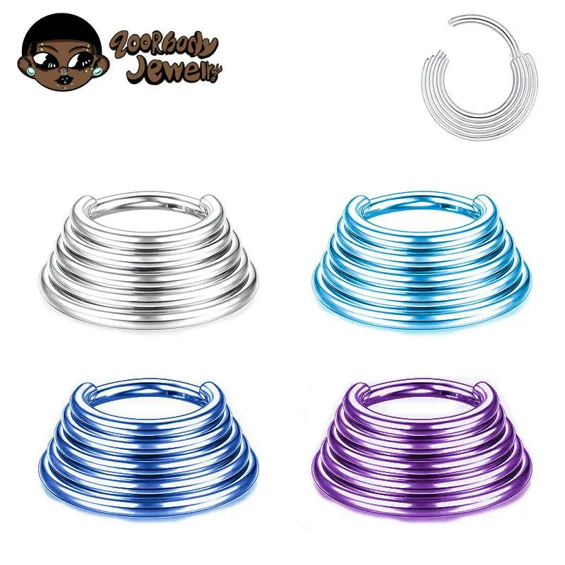 ZOOR Titanium Multi Layer Stacked Clicker Hoop No CZ