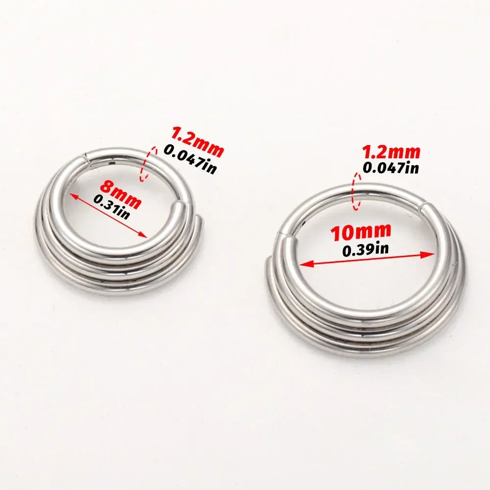 ZOOR Titanium Triple Stacked Clicker Hoop No CZ