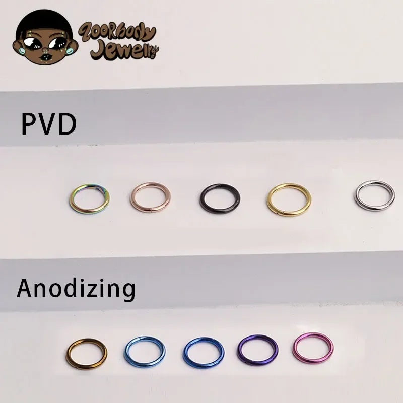 ZOOR Titanium Multi PVD Plain Smooth Hinged Hoop