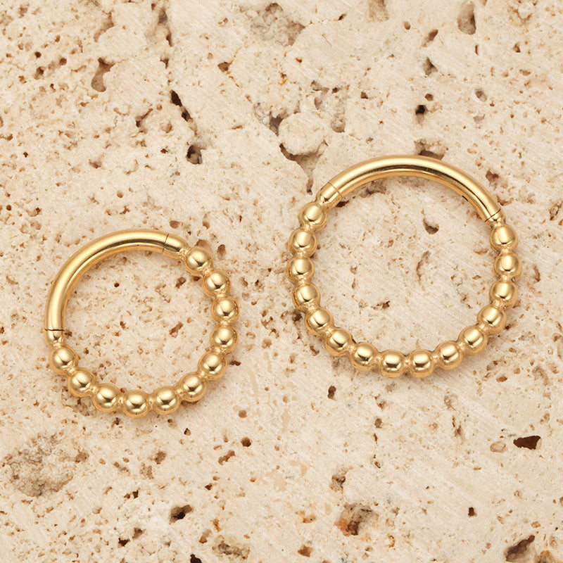 ZOOR Titanium Full Beaded Hinged Hoop