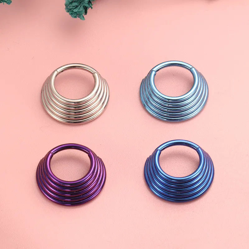 ZOOR Titanium Multi Layer Stacked Clicker Hoop No CZ