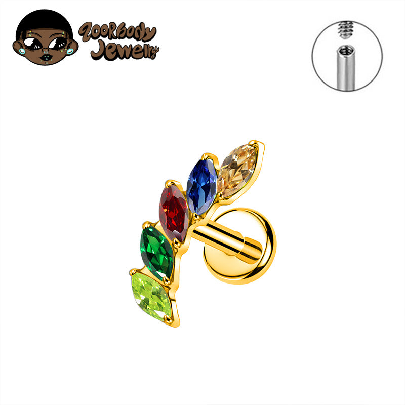 G23 Titanium 16G Internal Thread Labret CZ Piercing Lip Nasal Nail Stud Tragus Piercing Ear Cartilage Helix Dait Body Jewelry