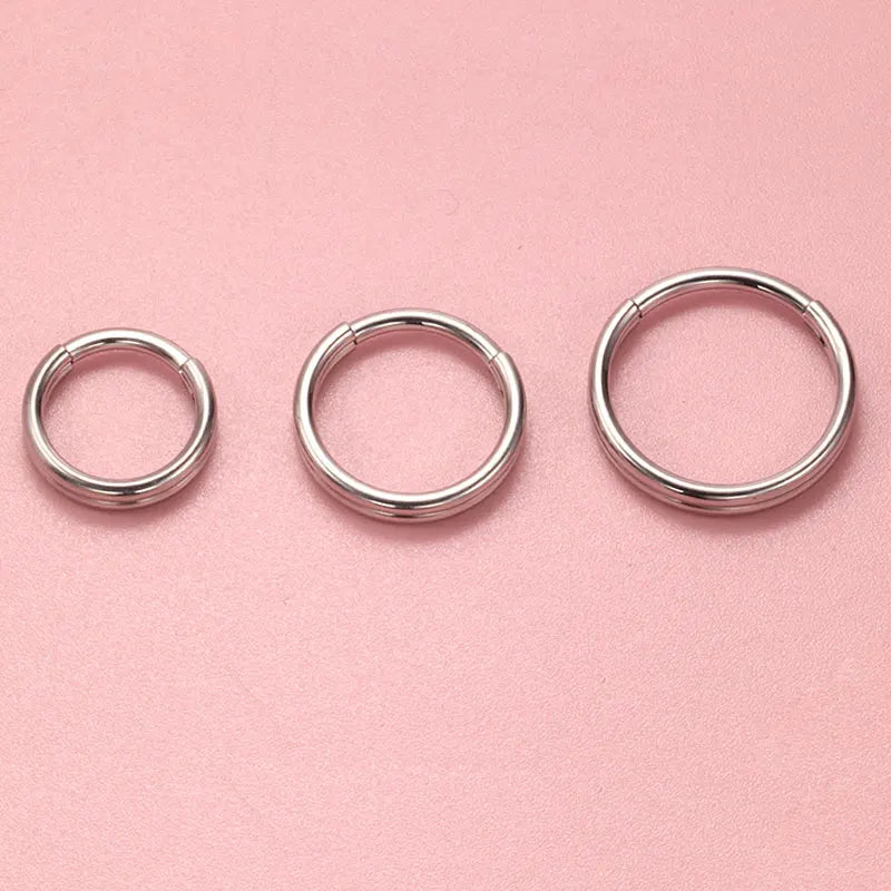 ZOOR ASTM F136 Titanium Hinged Clicker Hoop Ring Plain & Clear CZ Segment Piercing Septum Helix Tragus Earring