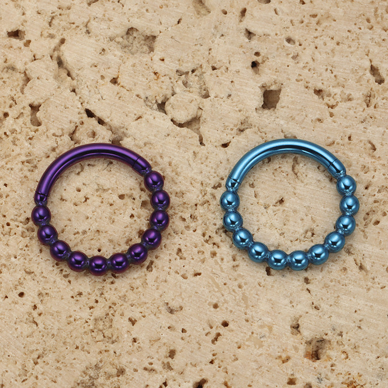 ZOOR Titanium Full Beaded Hinged Hoop