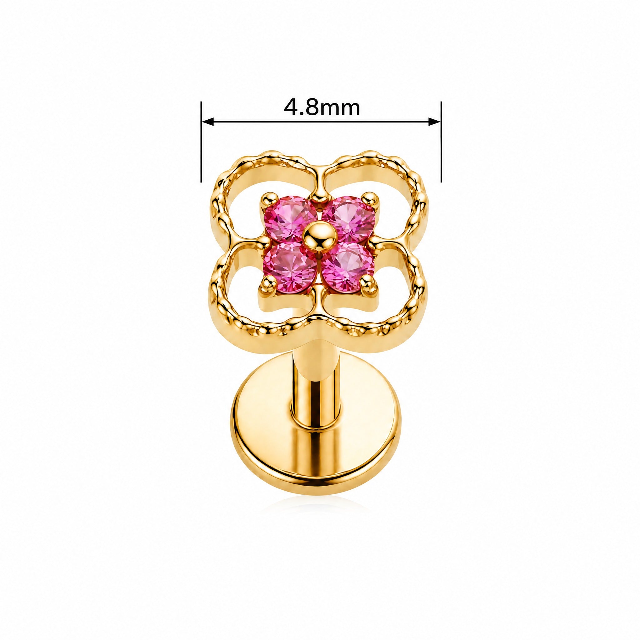 ASTM F136 Titanium Flower Lip Piercing 16G Internal Thread Flat Ear Cartilage Tragus Piercing Gothic Body Piercing Jewelry