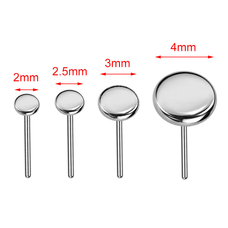 10pcs ASTM F136 Titanium Push Pin Lobe Piercing Push-in Lip Labret Ring Top Threadless Replacement Cartilage Helix Earring