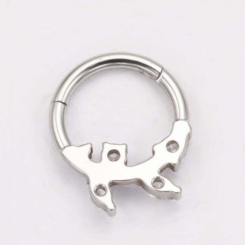 ZOOR ASTM F136 G23 Titanium Leaf Marquise Clear CZ Hinged Clicker Hoop Septum Daith Helix Cartilage Piercing Jewelry