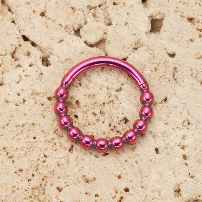 ZOOR Titanium Full Beaded Hinged Hoop