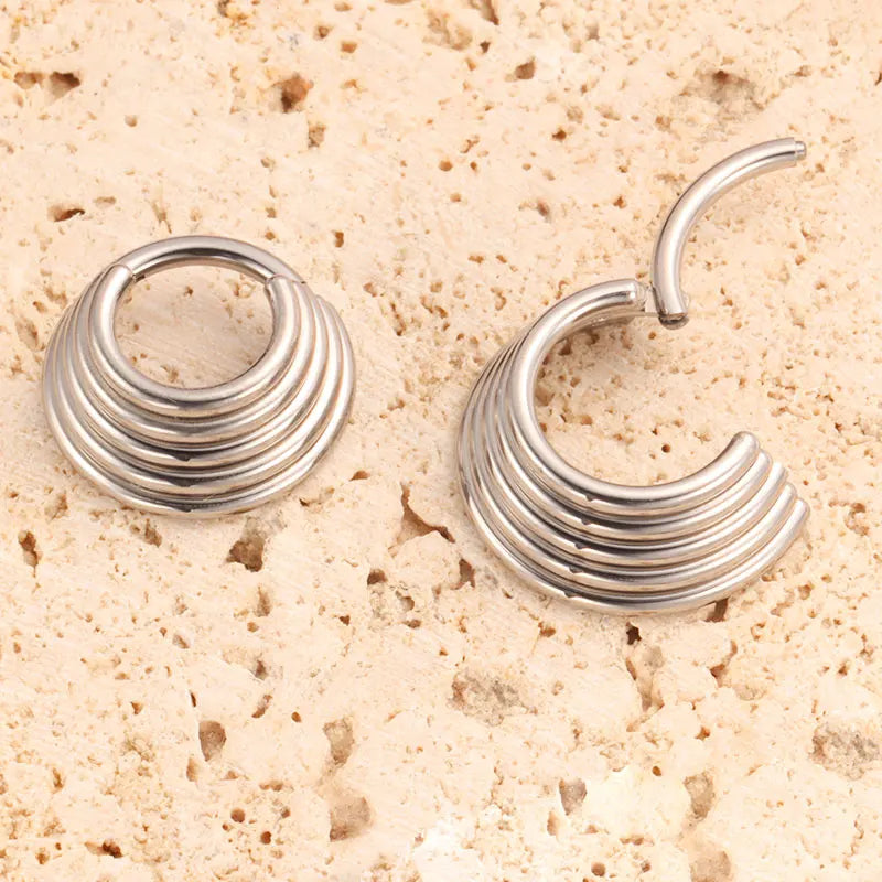 ZOOR Titanium Multi Layer Stacked Clicker Hoop No CZ