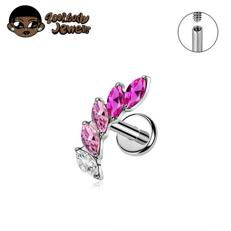G23 Titanium 16G Internal Thread Labret CZ Piercing Lip Nasal Nail Stud Tragus Piercing Ear Cartilage Helix Dait Body Jewelry