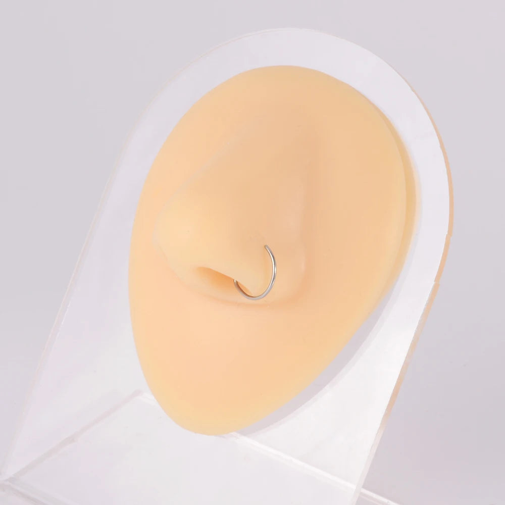 ZOOR G23 Titanium D & C Shape Nose Ring Nostril Piercing Jewelry