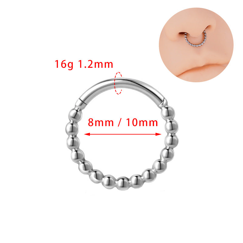 ZOOR Titanium Full Beaded Hinged Hoop