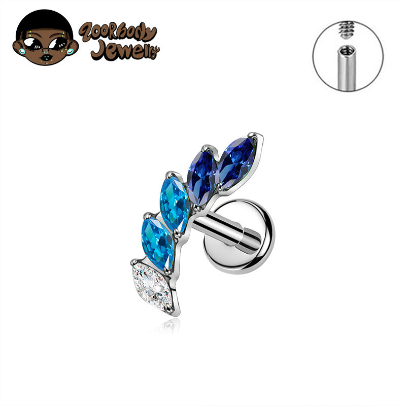 G23 Titanium 16G Internal Thread Labret CZ Piercing Lip Nasal Nail Stud Tragus Piercing Ear Cartilage Helix Dait Body Jewelry