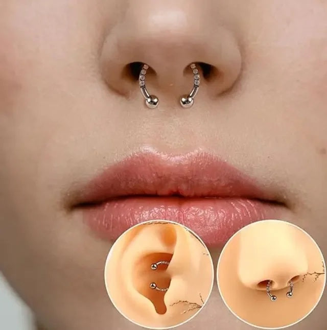 ZOOR ASTM F136 G23 Titanium Paved Clear CZ Segment Ring, Septum Daith Helix Cartilage Piercing Jewelry