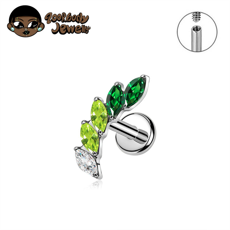G23 Titanium 16G Internal Thread Labret CZ Piercing Lip Nasal Nail Stud Tragus Piercing Ear Cartilage Helix Dait Body Jewelry