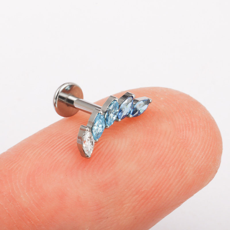 G23 Titanium 16G Internal Thread Labret CZ Piercing Lip Nasal Nail Stud Tragus Piercing Ear Cartilage Helix Dait Body Jewelry
