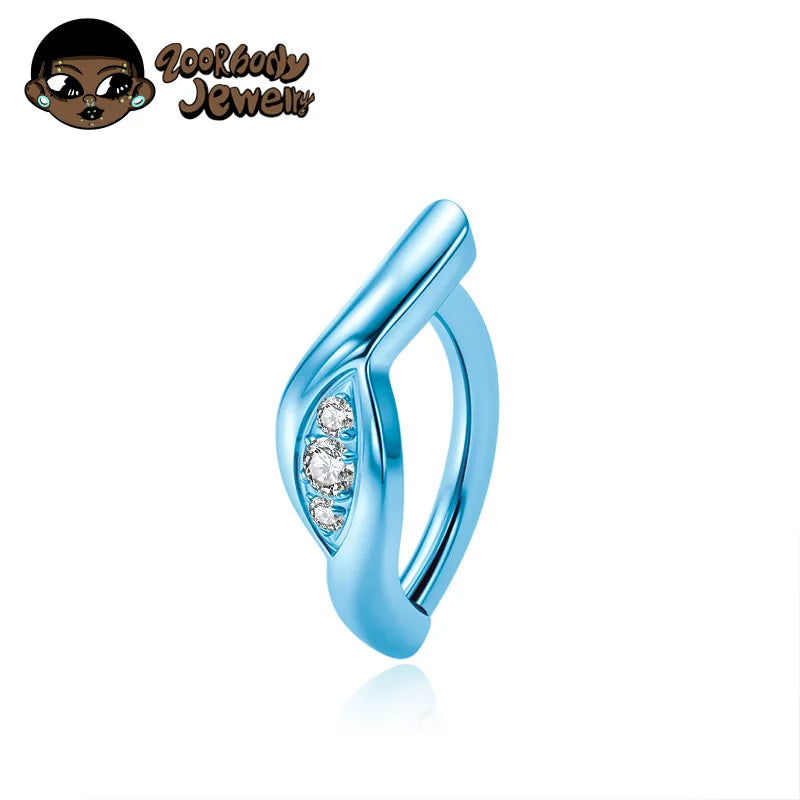 ZOOR ASTM F136 TItanium Curve Essence Sparkle Curved Bar Belly Piercing 14G Hinged Clicker Sexy Navel Barbell Rings 2026 New
