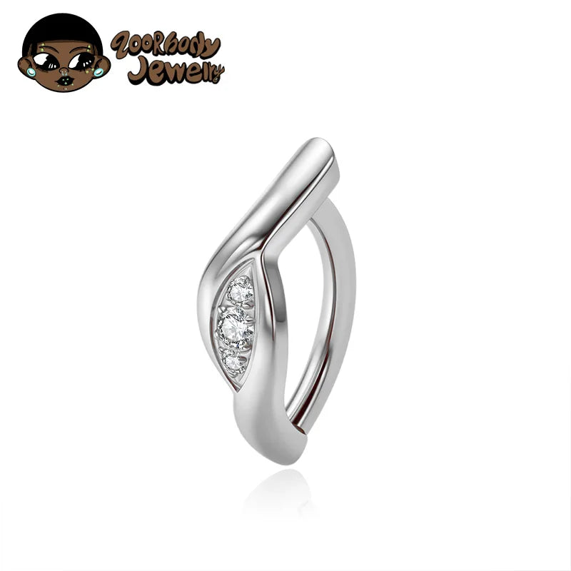ZOOR ASTM F136 TItanium Curve Essence Sparkle Curved Bar Belly Piercing 14G Hinged Clicker Sexy Navel Barbell Rings 2026 New