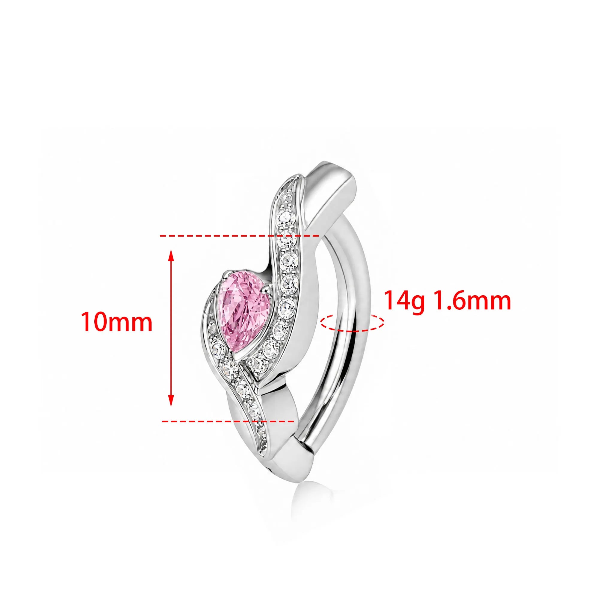 ZOOR ASTM F136 TItanium 14G Hinged Clicker Bar Belly Piercing with Drops CZ Curve Sexy Navel 2026 New Barbell Rings Jewelry