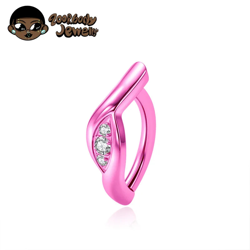 ZOOR ASTM F136 TItanium Curve Essence Sparkle Curved Bar Belly Piercing 14G Hinged Clicker Sexy Navel Barbell Rings 2026 New
