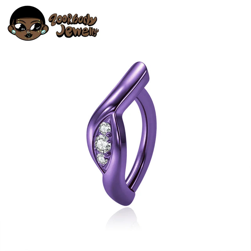 ZOOR ASTM F136 TItanium Curve Essence Sparkle Curved Bar Belly Piercing 14G Hinged Clicker Sexy Navel Barbell Rings 2026 New