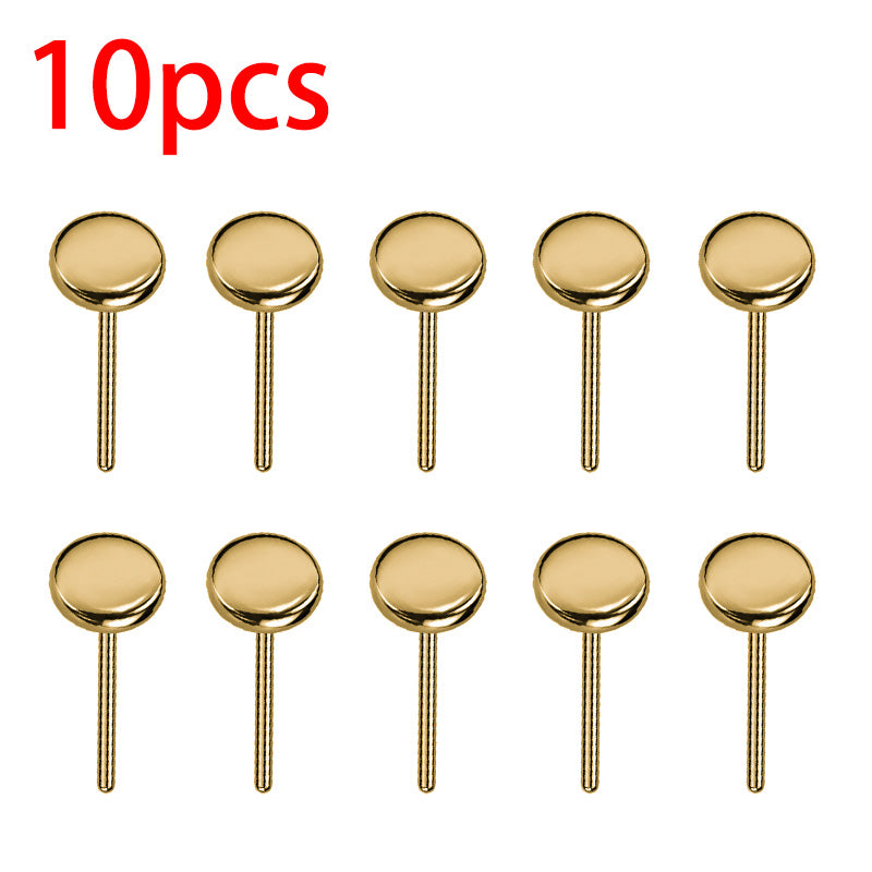 10pcs ASTM F136 Titanium Push Pin Lobe Piercing Push-in Lip Labret Ring Top Threadless Replacement Cartilage Helix Earring