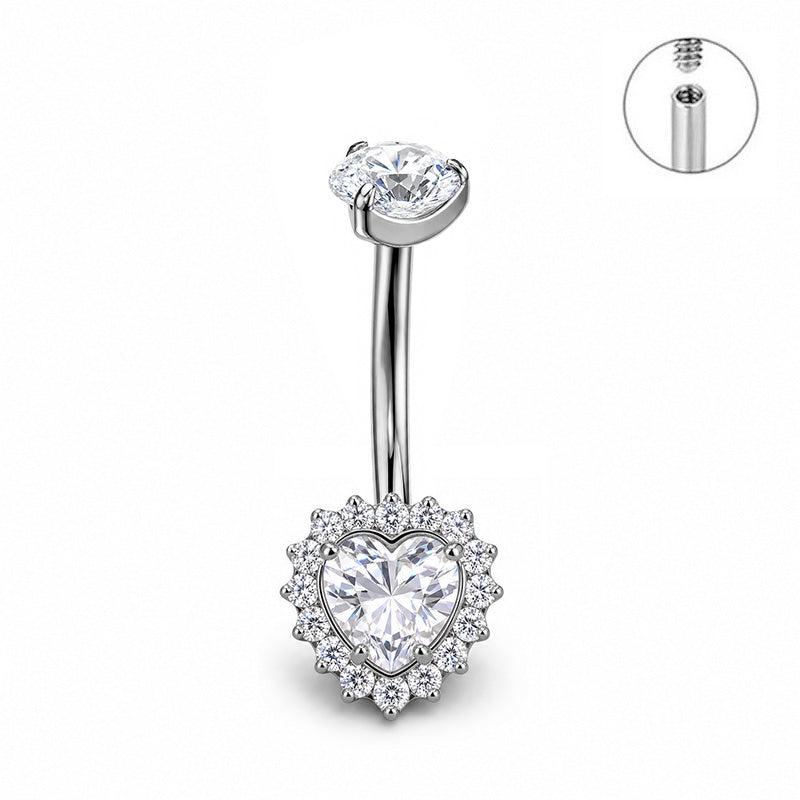 ZOOR ASTM F136 Titanium Summer Sexy Belly Button Ring Piercing 14G Star Heart Female Thread Jewelry Body Belly Piercing