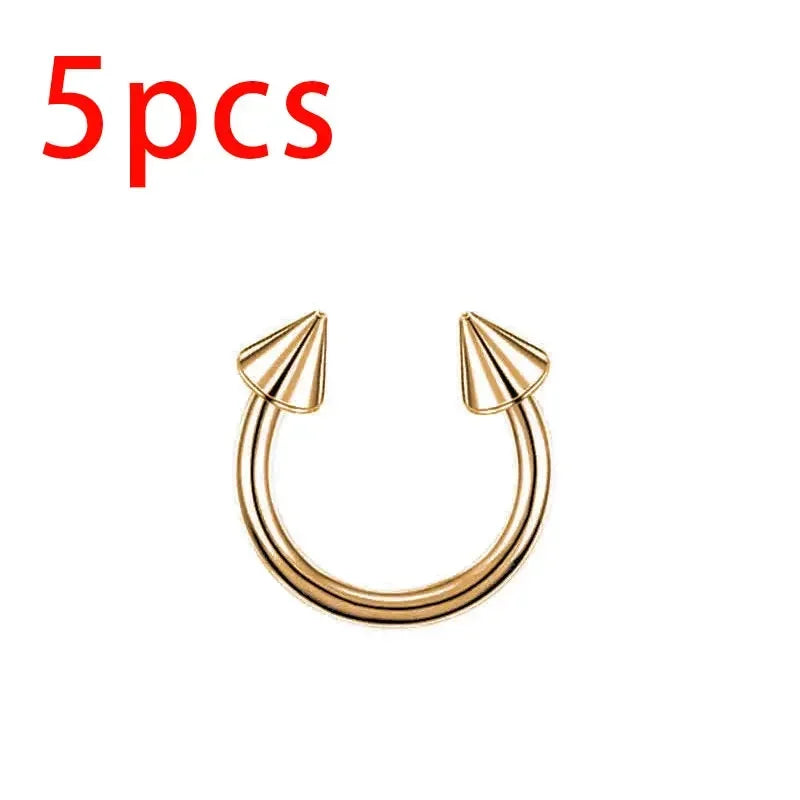 ZOOR Anodized Titanium Horseshoe Septum Piercing Ring