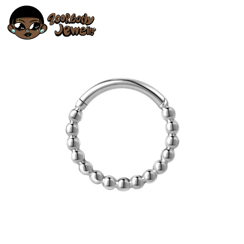 ZOOR Titanium Full Beaded Hinged Hoop