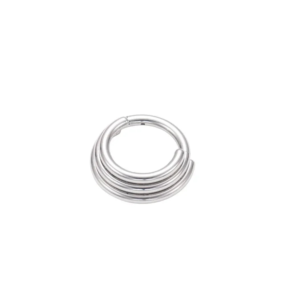 ZOOR Titanium Triple Stacked Clicker Hoop No CZ