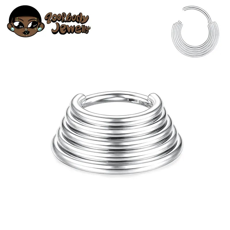 ZOOR Titanium Multi Layer Stacked Clicker Hoop No CZ