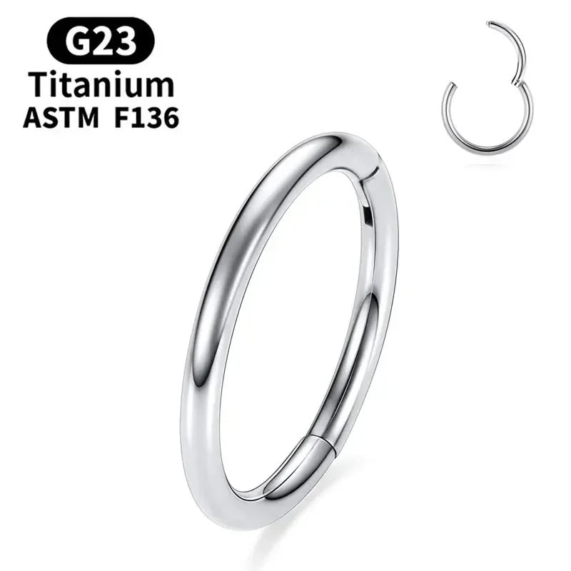 ZOOR Titanium Multi PVD Plain Smooth Hinged Hoop
