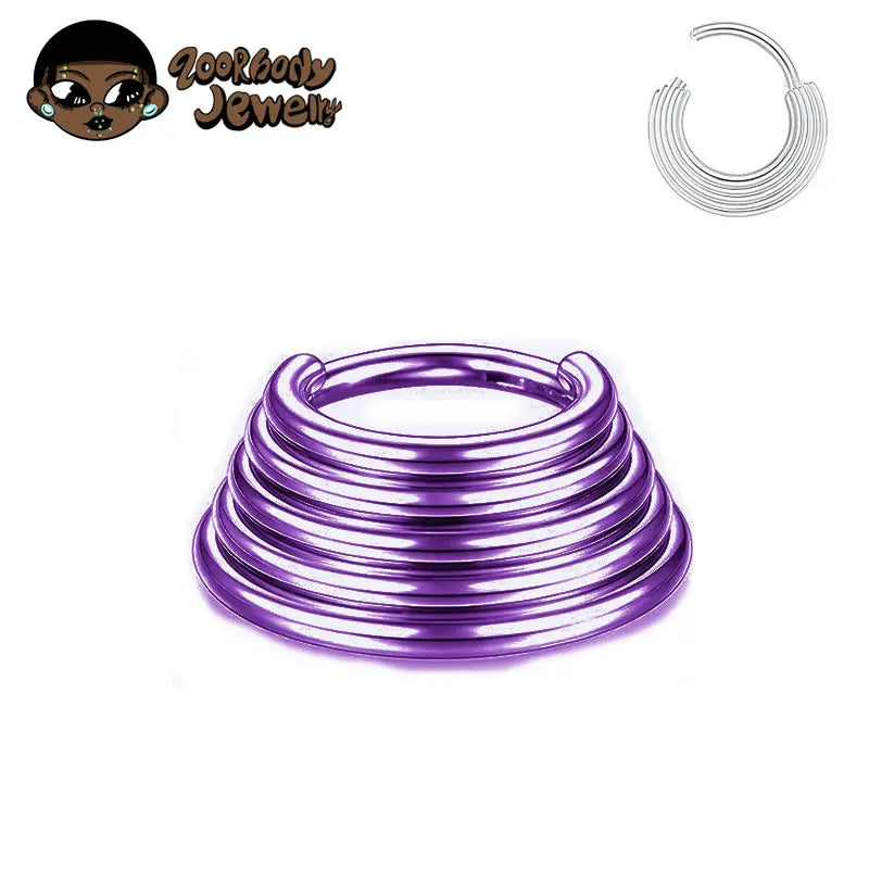 ZOOR Titanium Multi Layer Stacked Clicker Hoop No CZ