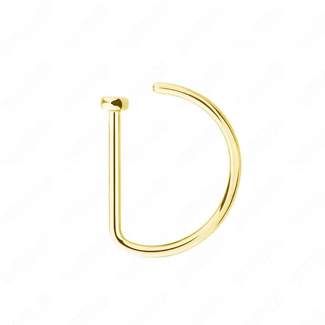 ZOOR G23 Titanium D & C Shape Nose Ring Nostril Piercing Jewelry
