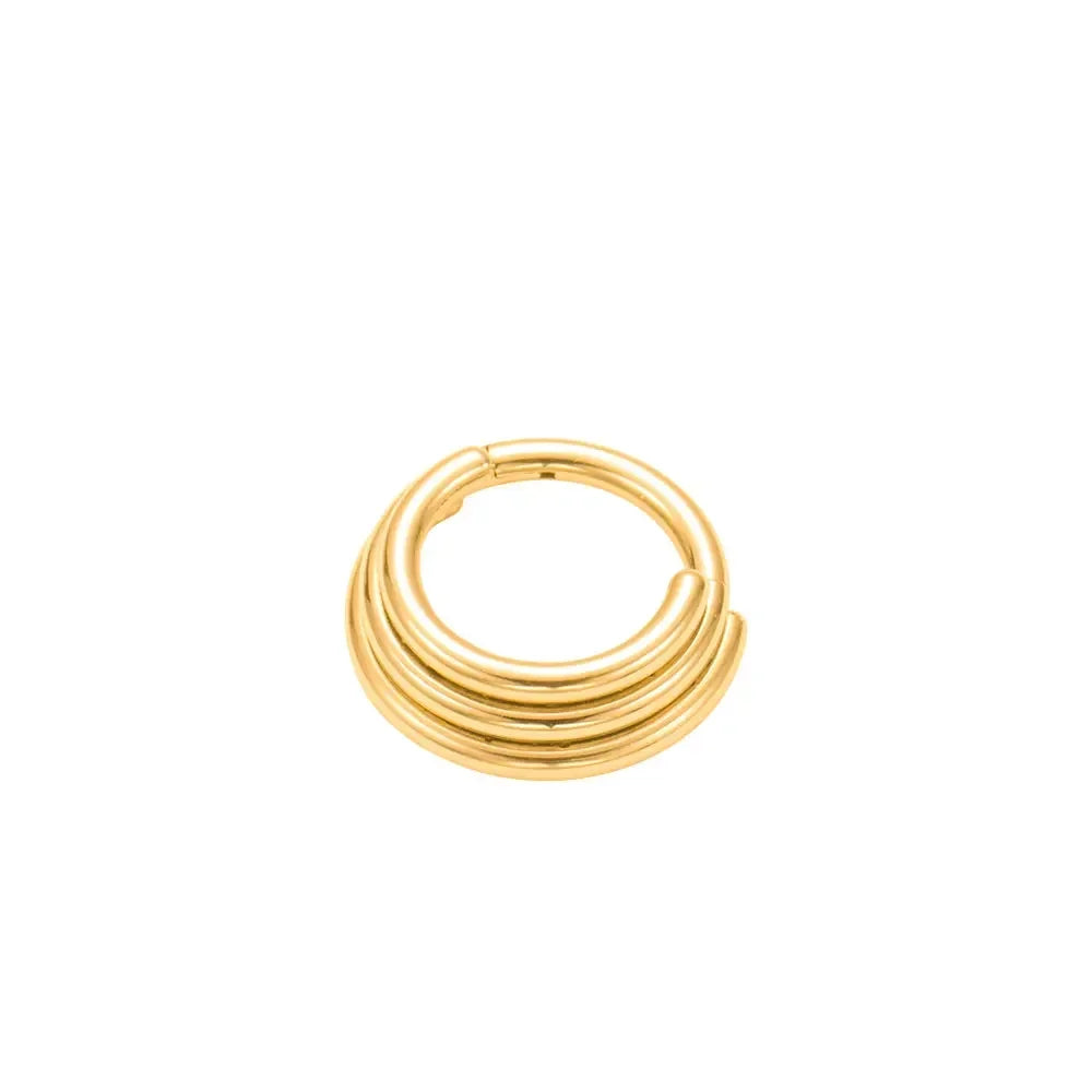 ZOOR Titanium Triple Stacked Clicker Hoop No CZ