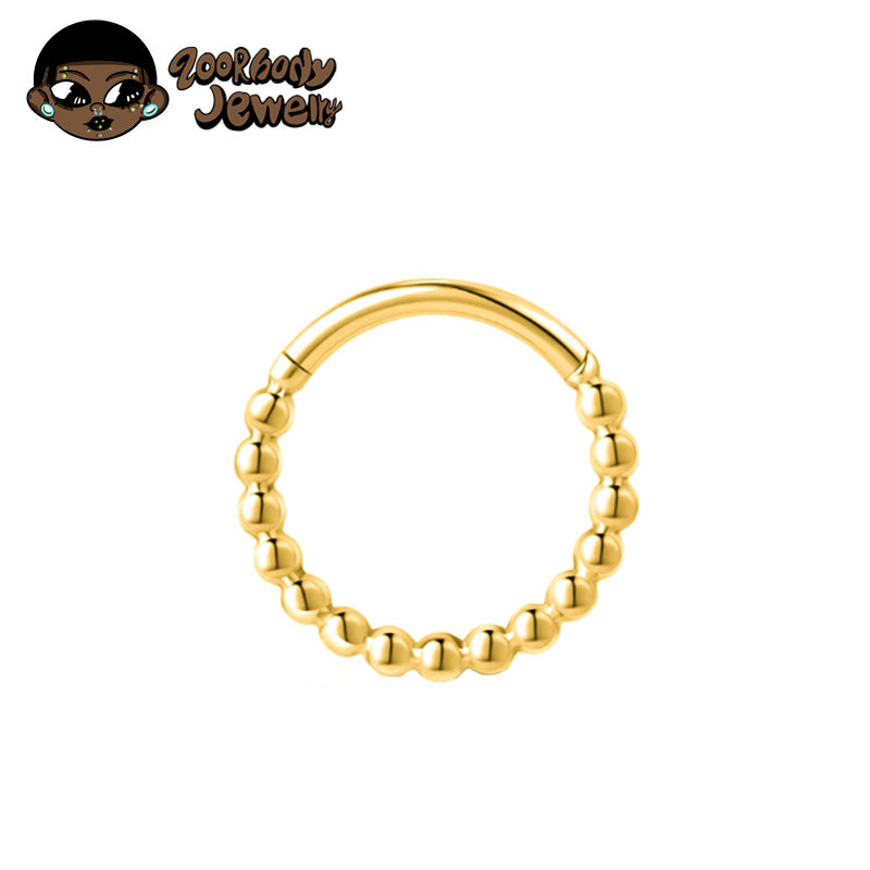 ZOOR Titanium Full Beaded Hinged Hoop