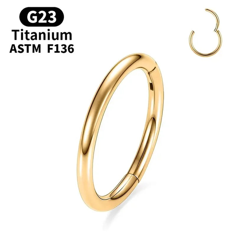 ZOOR Titanium Multi PVD Plain Smooth Hinged Hoop