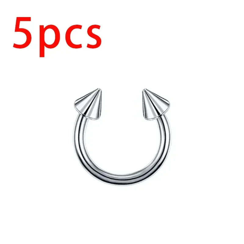 ZOOR Anodized Titanium Horseshoe Septum Piercing Ring