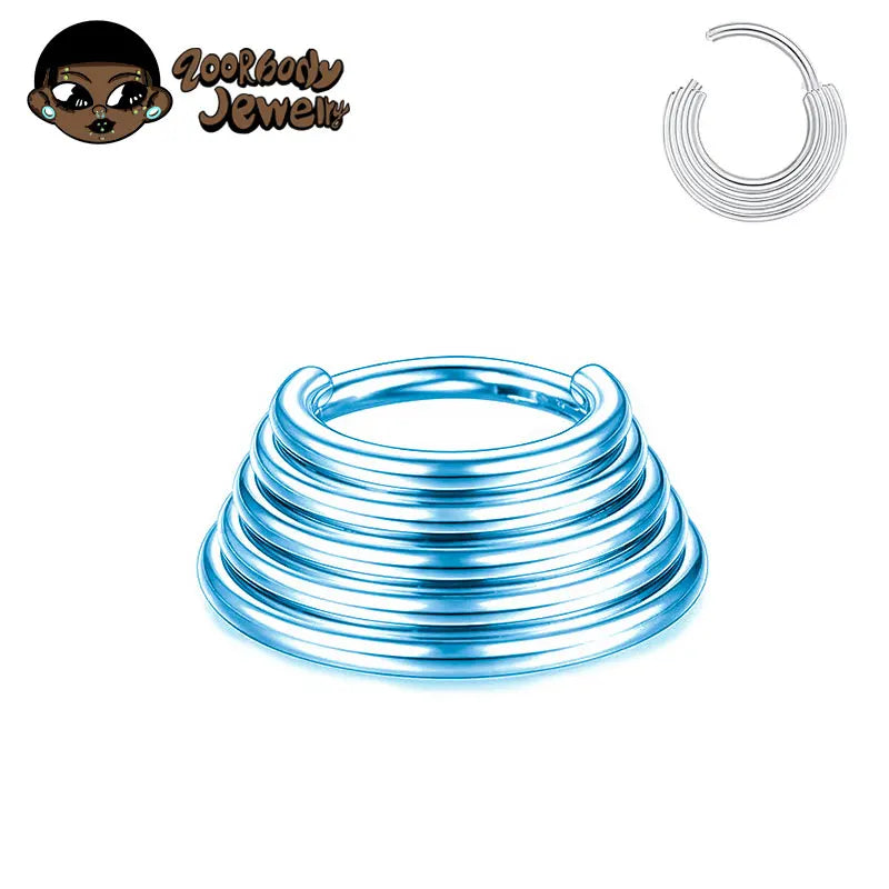 ZOOR Titanium Multi Layer Stacked Clicker Hoop No CZ