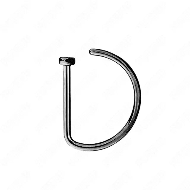 ZOOR G23 Titanium D & C Shape Nose Ring Nostril Piercing Jewelry