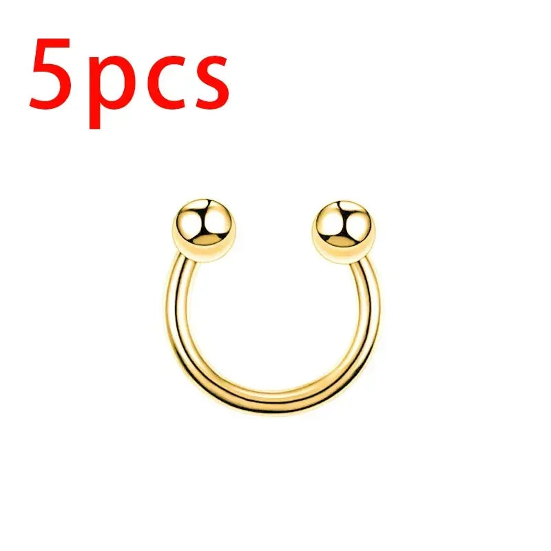 ZOOR Anodized Titanium Horseshoe Septum Piercing Ring