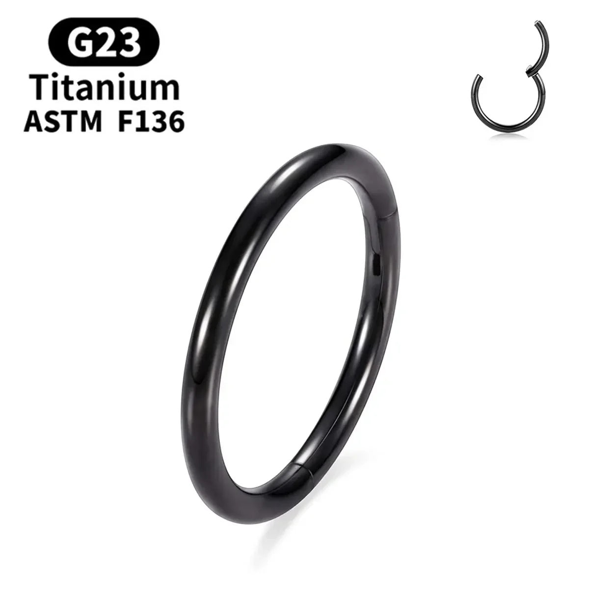 ZOOR Titanium Multi PVD Plain Smooth Hinged Hoop