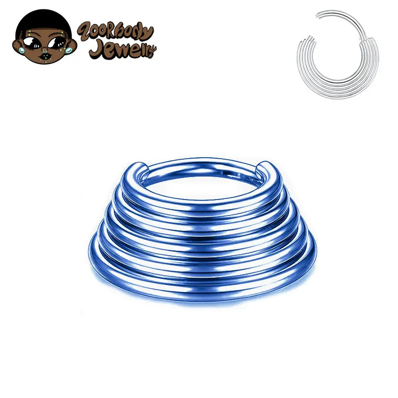 ZOOR Titanium Multi Layer Stacked Clicker Hoop No CZ
