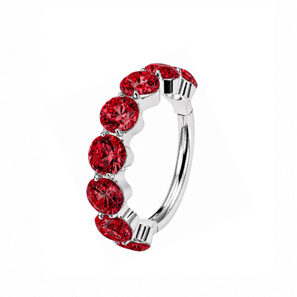 ZOOR F136 Titanium Luxury Zircon Hinge Earring 16g Clicker Nose Ring Ear Lobe Helix Conch Piercing Unisex Sparkling Jewelry Gift