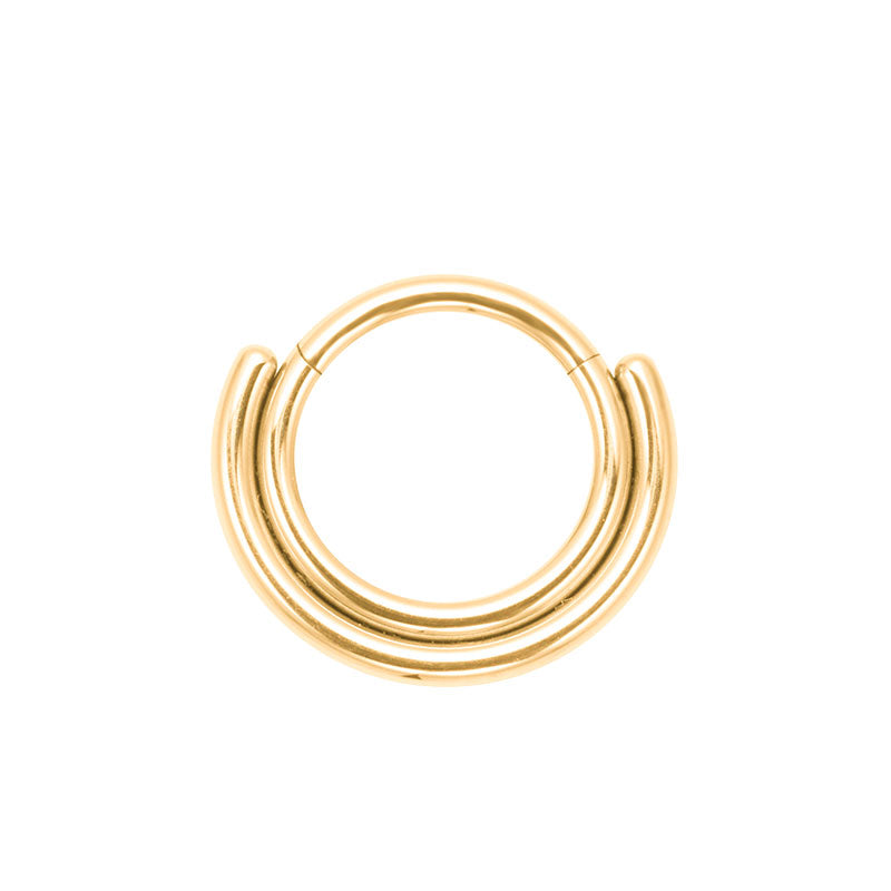 ZOOR ASTM F136 G23 Titanium Hinged Clicker Hoop, Plain & Single Row Clear CZ Septum Daith Helix Cartilage Piercing Jewelry