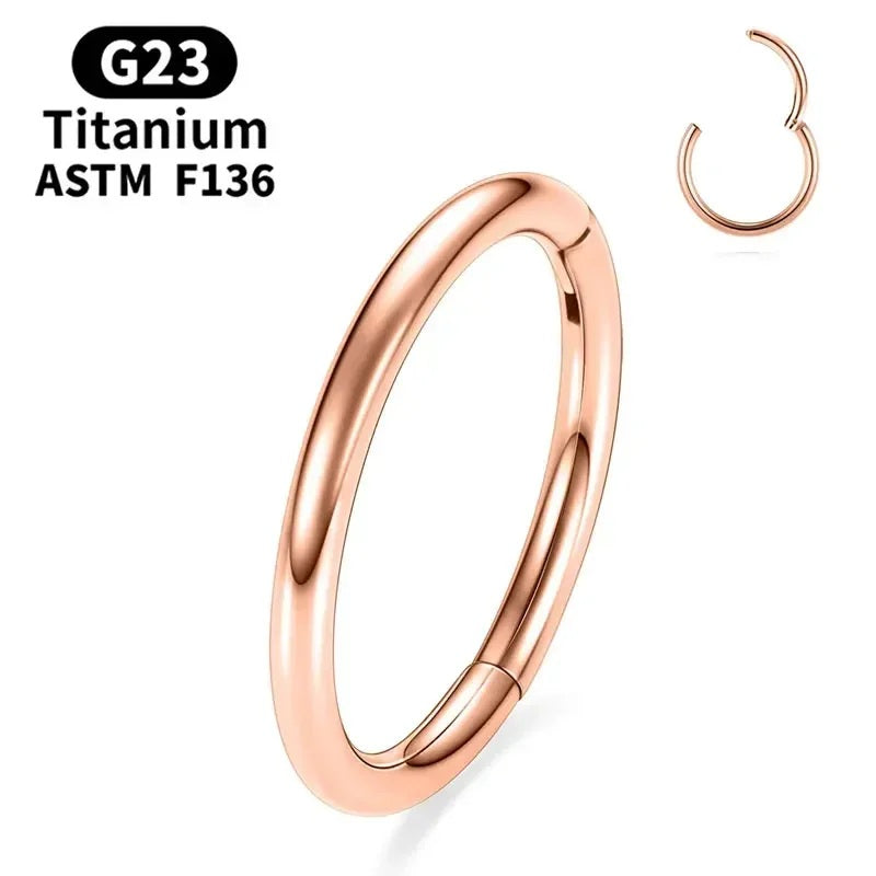 ZOOR Titanium Multi PVD Plain Smooth Hinged Hoop