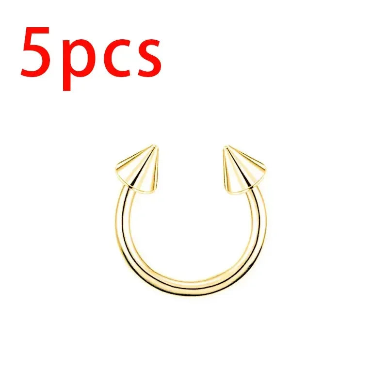 ZOOR Anodized Titanium Horseshoe Septum Piercing Ring