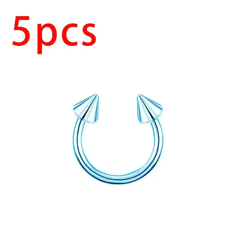 ZOOR Anodized Titanium Horseshoe Septum Piercing Ring