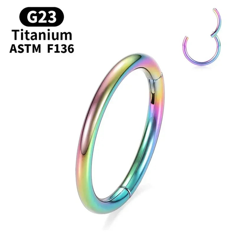ZOOR Titanium Multi PVD Plain Smooth Hinged Hoop